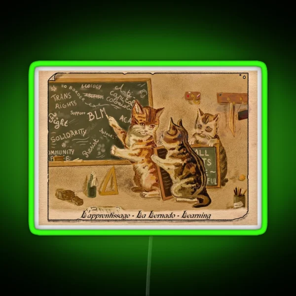 The Lesson Cats In The School Of Anarchy RGB Neon Sign