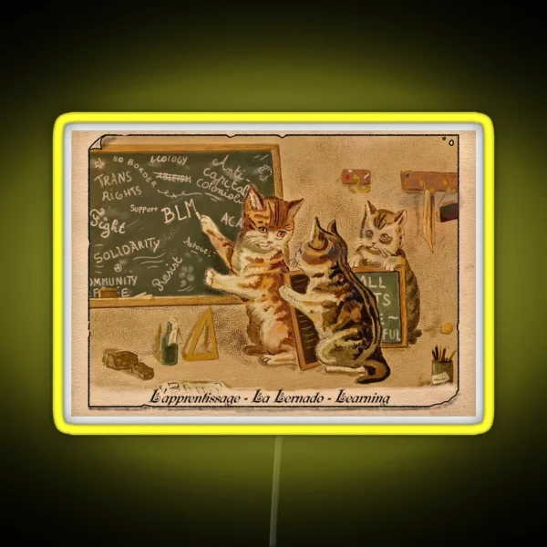 The Lesson Cats In The School Of Anarchy RGB Neon Sign