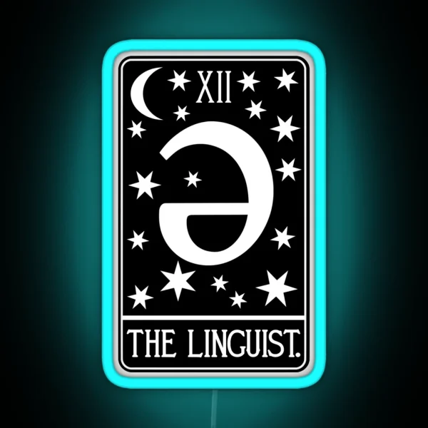 The Linguist Tarot Card Linguistics BW 2 RGB Neon Sign