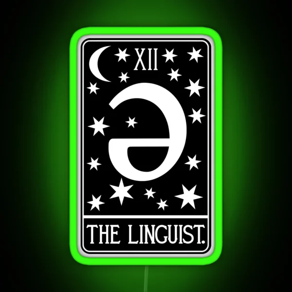 The Linguist Tarot Card Linguistics BW 2 RGB Neon Sign