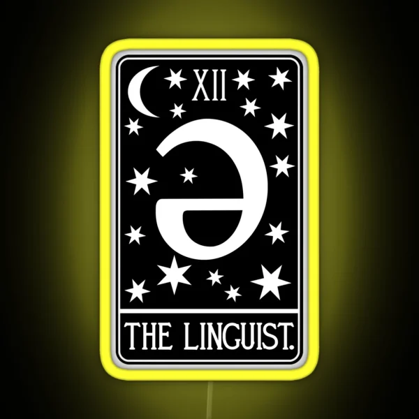 The Linguist Tarot Card Linguistics BW 2 RGB Neon Sign
