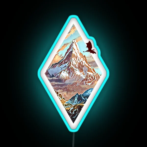 The Lonely Mountain Dragon Digital Art RGB Neon Sign