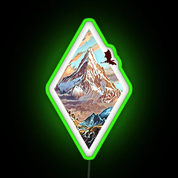 The Lonely Mountain Dragon Digital Art RGB Neon Sign
