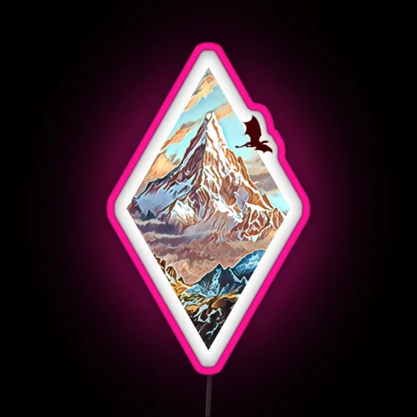 The Lonely Mountain Dragon Digital Art RGB Neon Sign