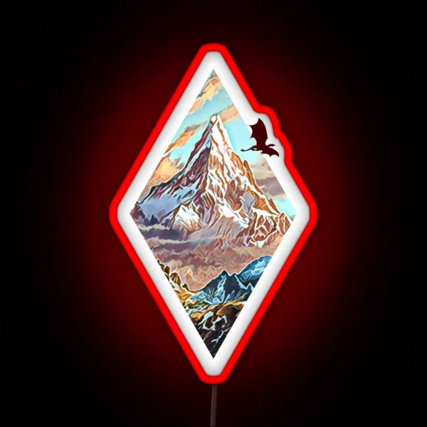 The Lonely Mountain Dragon Digital Art RGB Neon Sign
