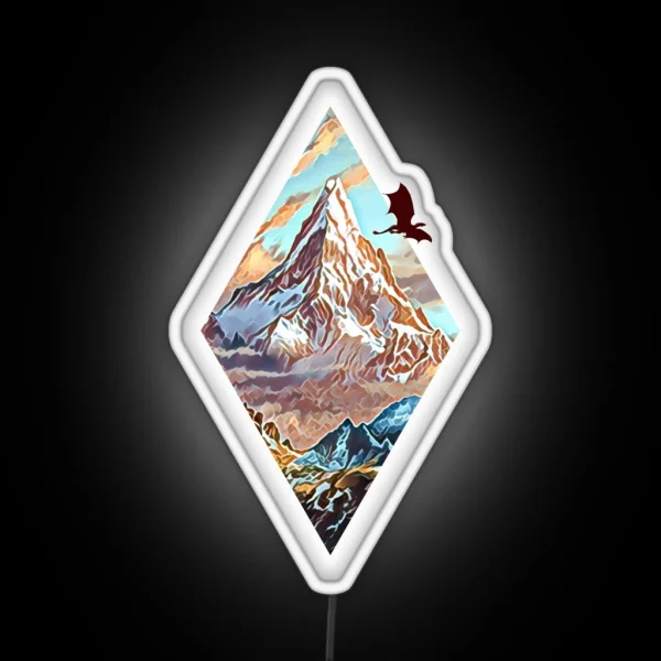 The Lonely Mountain Dragon Digital Art RGB Neon Sign