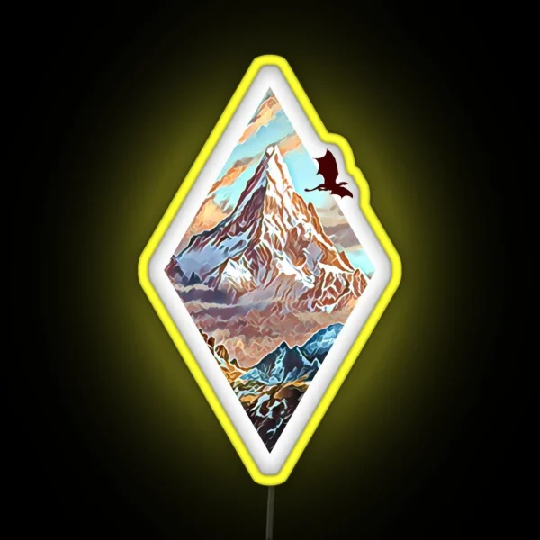 The Lonely Mountain Dragon Digital Art RGB Neon Sign