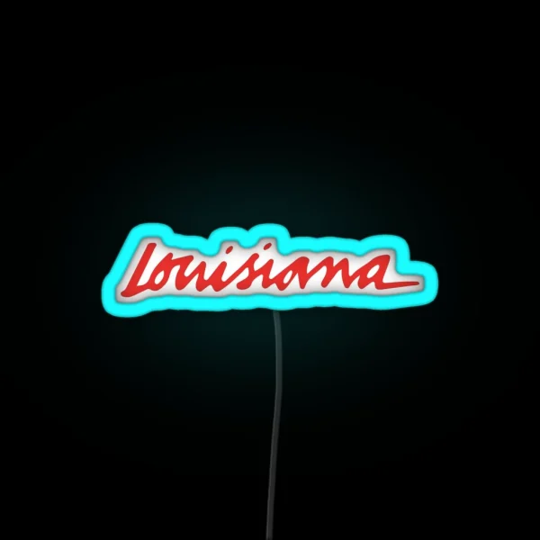 The Louisiana License Design From Louisiana Vehicle License Plate RGB Neon Sign