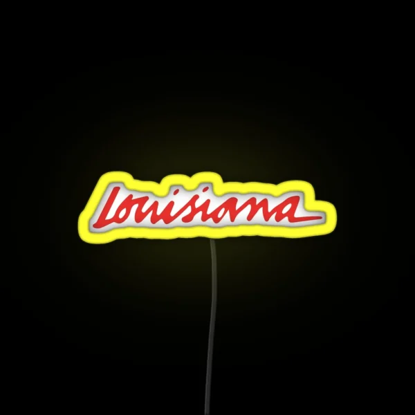 The Louisiana License Design From Louisiana Vehicle License Plate RGB Neon Sign