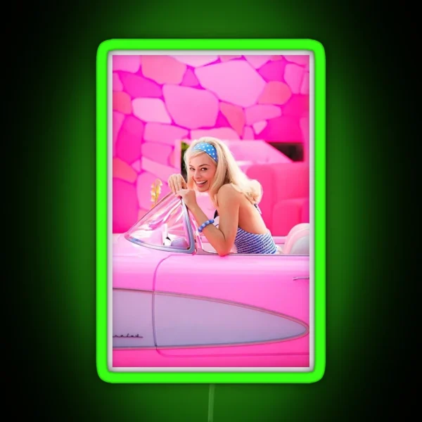 The Lovely Margot Robbie S Barbie RGB Neon Sign