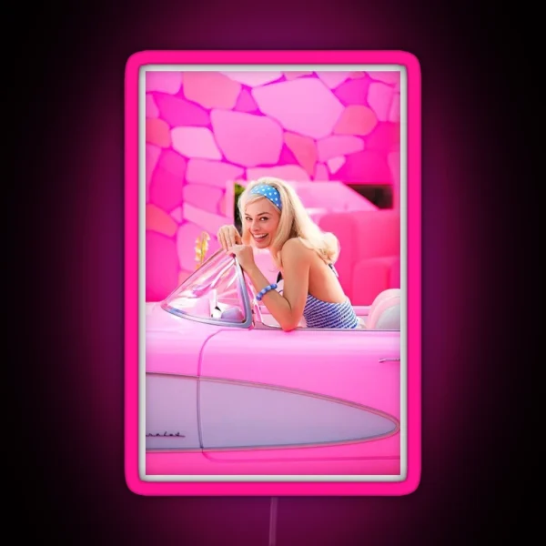The Lovely Margot Robbie S Barbie RGB Neon Sign