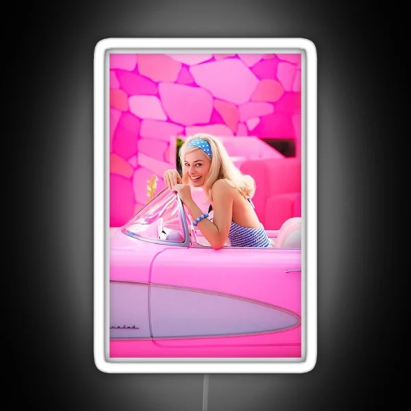The Lovely Margot Robbie S Barbie RGB Neon Sign