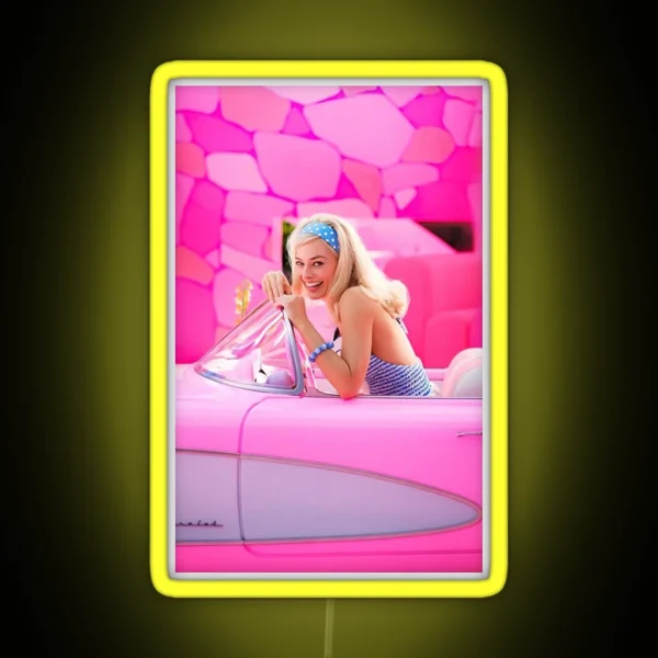 The Lovely Margot Robbie S Barbie RGB Neon Sign