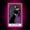 Rgb neon lovers tarot card wall decor art installation