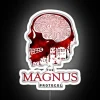 Neon lit RGB led featuring the Magnus Protocol logo design.