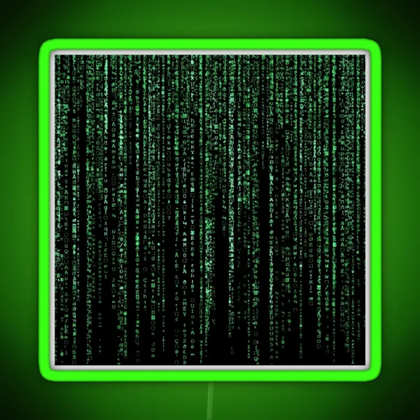 The Matrix Code Background Pattern RGB Neon Sign