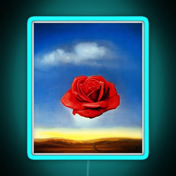 The Meditative Rose Salvador Dali RGB Neon Sign