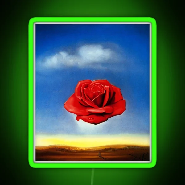 The Meditative Rose Salvador Dali RGB Neon Sign