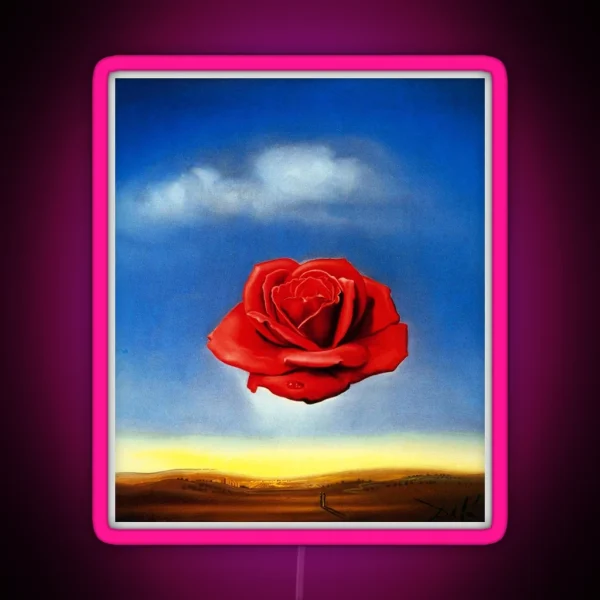 The Meditative Rose Salvador Dali RGB Neon Sign