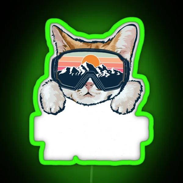 The Meowtains Are Calling For A Cat Lover RGB Neon Sign