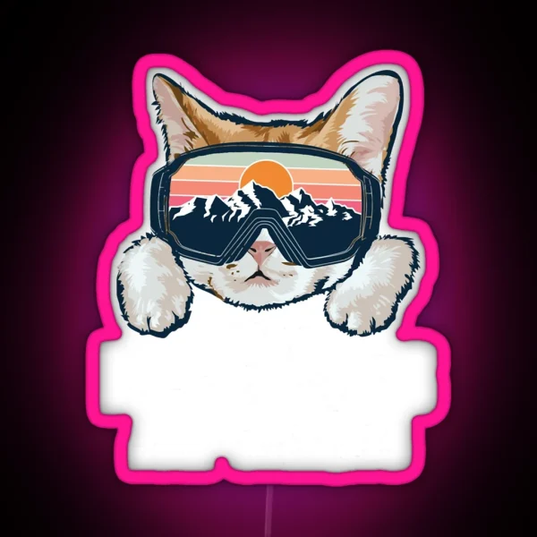 The Meowtains Are Calling For A Cat Lover RGB Neon Sign