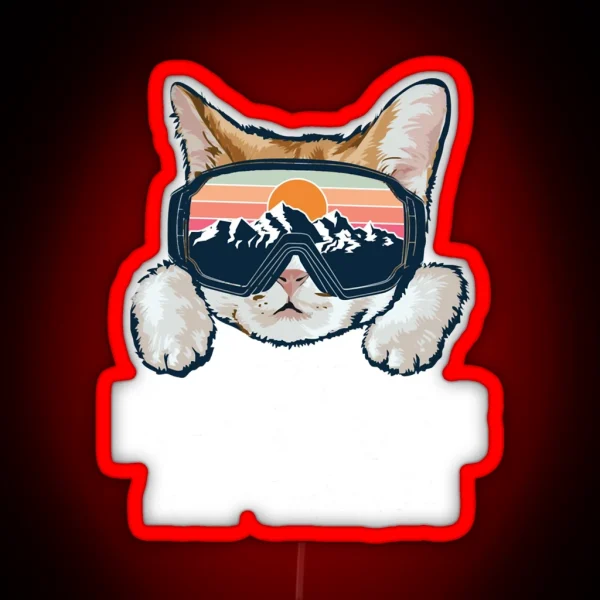 The Meowtains Are Calling For A Cat Lover RGB Neon Sign