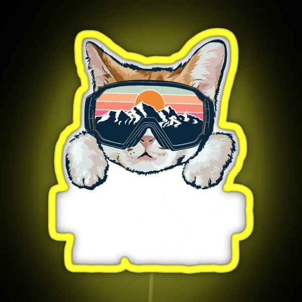 The Meowtains Are Calling For A Cat Lover RGB Neon Sign