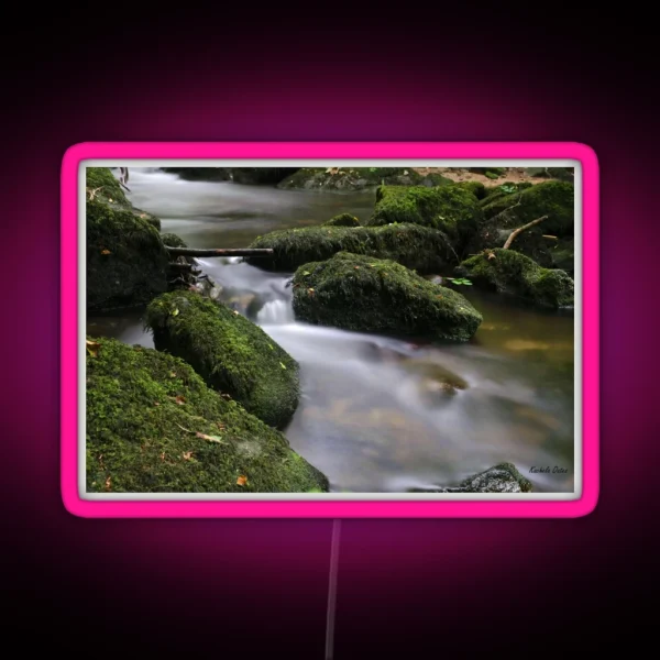 The Moss Rocks And The Stream RGB Neon Sign