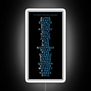 The NATO Phonetic Alphabet RGB Neon Sign