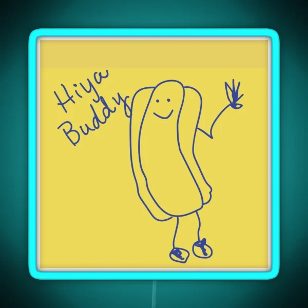 The Office Hiya Buddy Sticky Note RGB Neon Sign