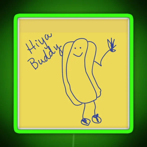 The Office Hiya Buddy Sticky Note RGB Neon Sign