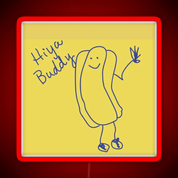 The Office Hiya Buddy Sticky Note RGB Neon Sign