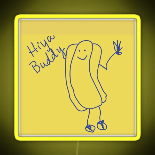 The Office Hiya Buddy Sticky Note RGB Neon Sign