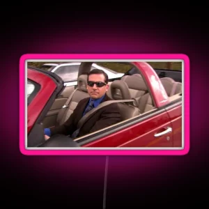 THE OFFICE MEME MICHAEL SCOTT DRIVING HIS CAR RGB Neon Sign