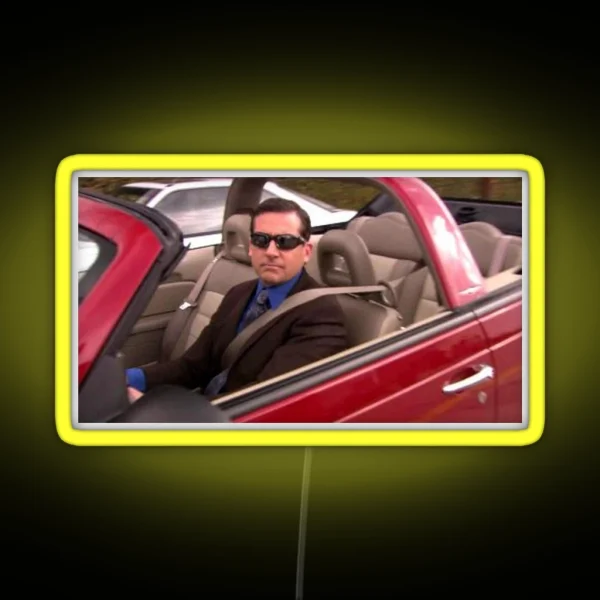 THE OFFICE MEME MICHAEL SCOTT DRIVING HIS CAR RGB Neon Sign