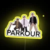 RGB LED display canvas signage for office parkour themed decor installations.