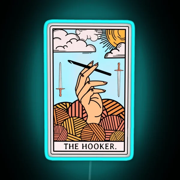 The Original Hooker Tarot Card RGB Neon Sign