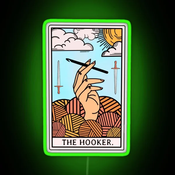 The Original Hooker Tarot Card RGB Neon Sign