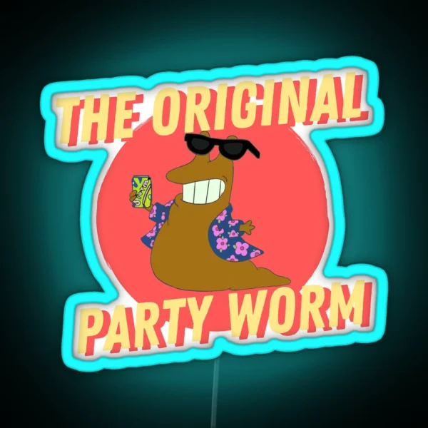 The Original Party Worm 2 RGB Neon Sign