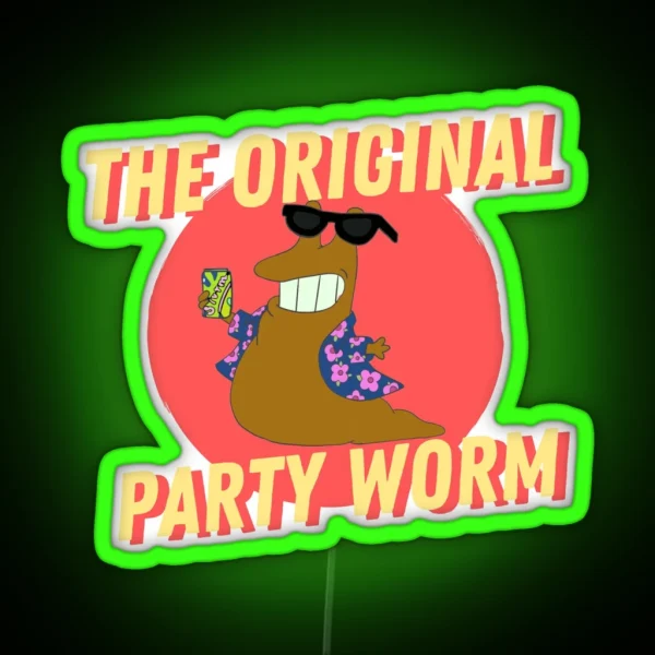 The Original Party Worm 2 RGB Neon Sign