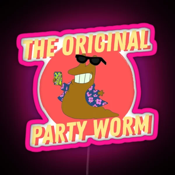 The Original Party Worm 2 RGB Neon Sign