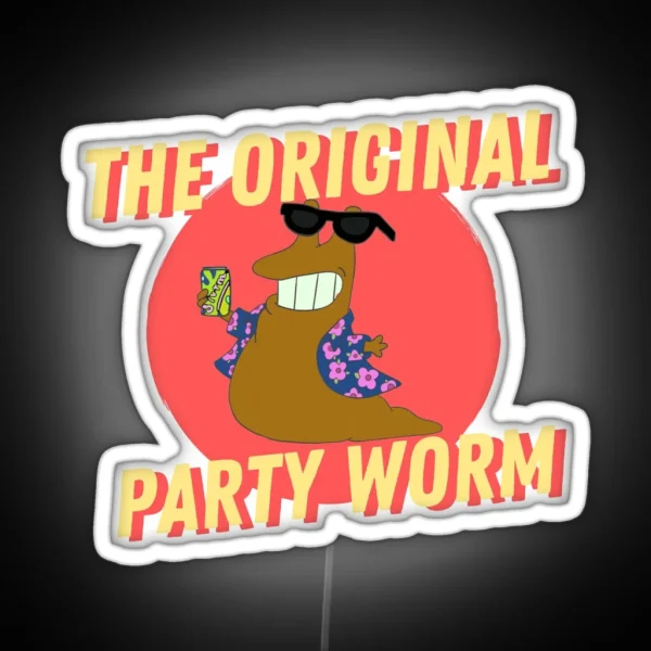 The Original Party Worm 2 RGB Neon Sign
