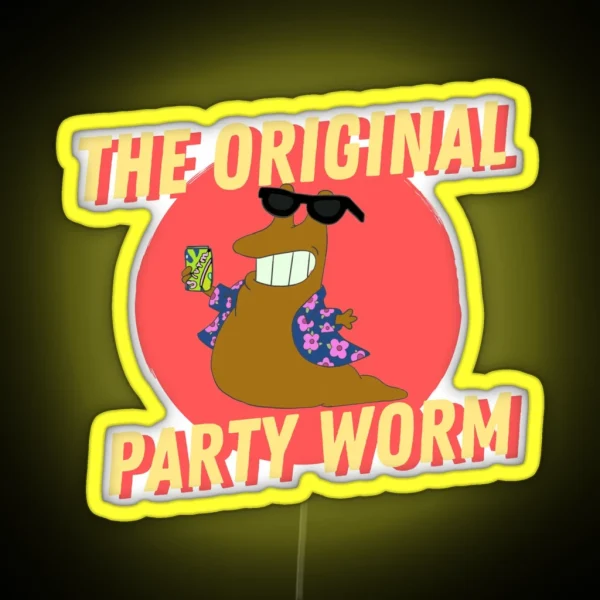 The Original Party Worm 2 RGB Neon Sign