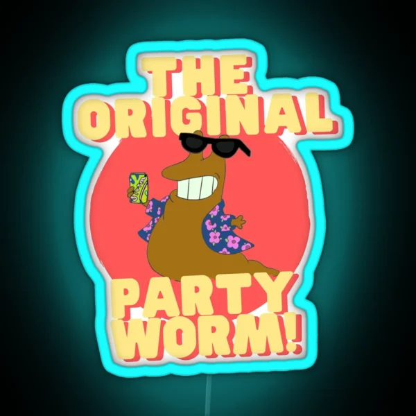 The Original Party Worm RGB Neon Sign