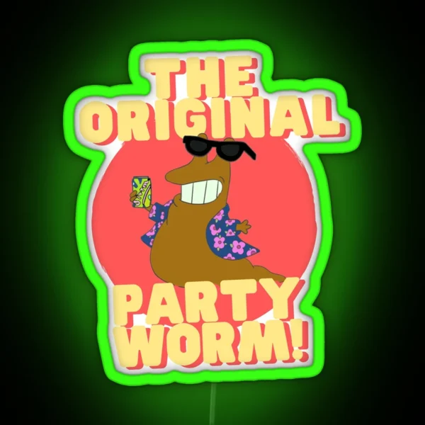 The Original Party Worm RGB Neon Sign