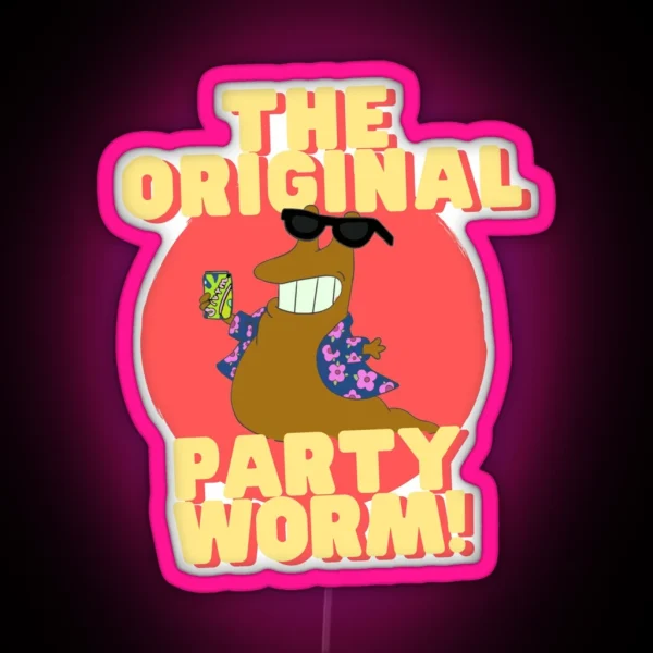 The Original Party Worm RGB Neon Sign