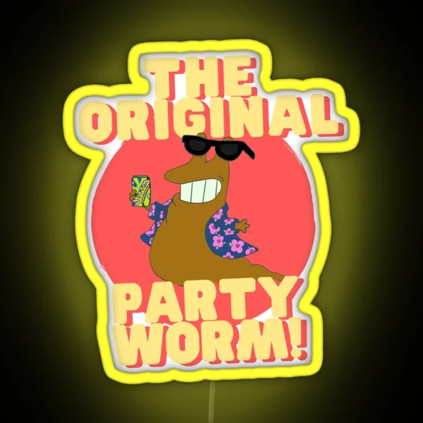 The Original Party Worm RGB Neon Sign