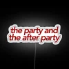 Vibrant RGB Neon Party Sign with The Party and Afterparty Lighting