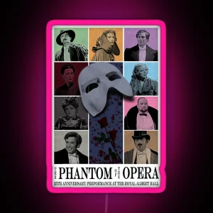 The Phantom Of The Opera 25th Anniversary Poster RGB Neon Sign