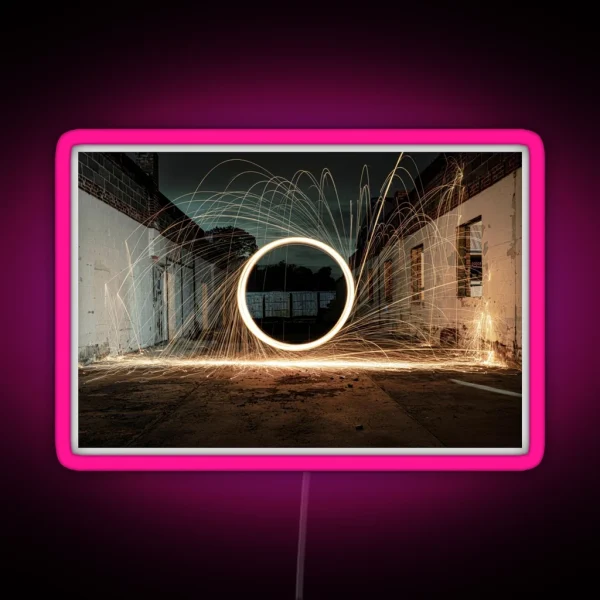 The Portal Long Exposure Photography RGB Neon Sign